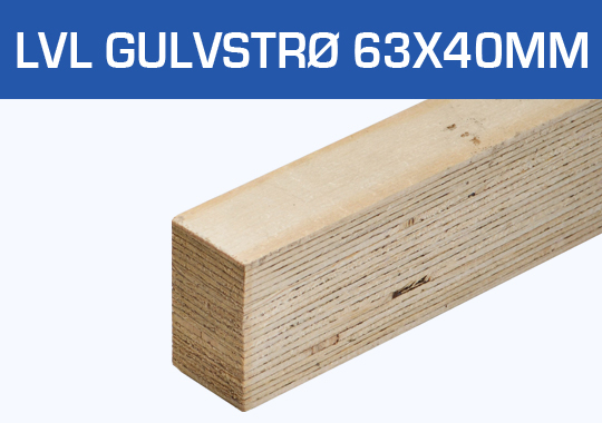 LVL Gulvstrøer 63x40 mm