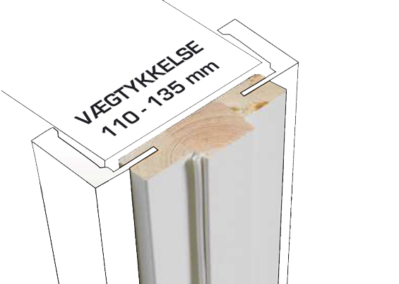 Swedoor Flex +Karm 110mm M7x21 hvid **uden bund**