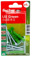 Fischer Universalplug UX Green 6x35 R S 10 stk med skruer 