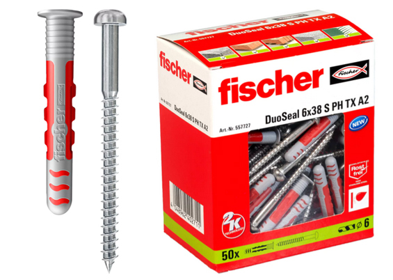 Fischer Duoseal vådrumsdybel 6x38 50 stk