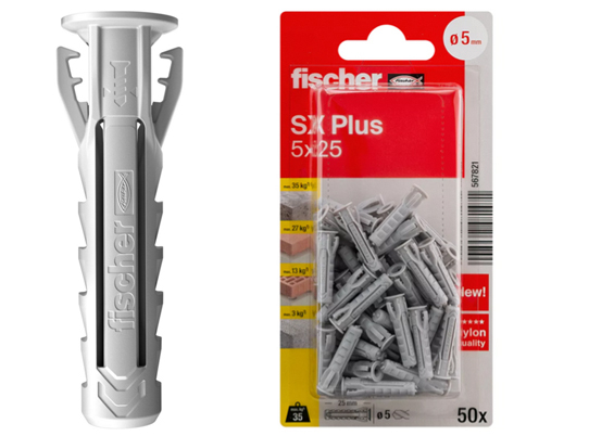 Fischer Ekspansionsplug SX Plus K 5x25 - 50 stk