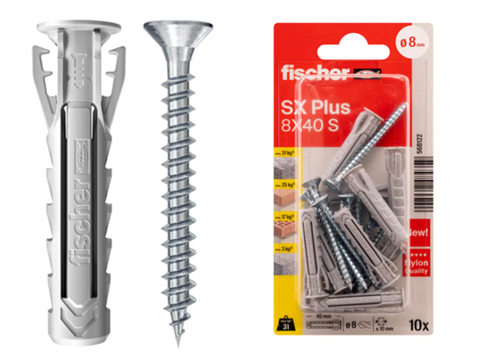 Fischer Ekspansionsplug SX Plus S K 5x25 - 20 stk m/skruer