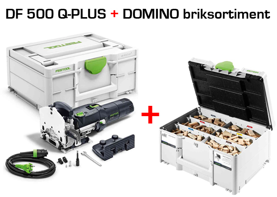 Festool DF 500 Q-Plus Domino Samlingsfræser Inkl. DOMINO briksortiment